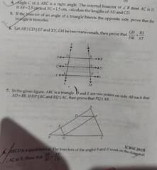 4. Angle C of △ABC is a right angle. The internal bisector of ∠B ...