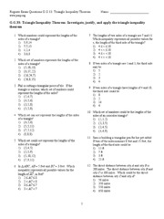 Triangle Inequality Theorem Quiz With Answer | PDF | Triangle ...