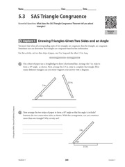 5.3 SAS Triangle Congruence: Drawing Triangles Given Two Sides and ...