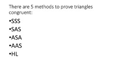 SOLUTION: Congruence triangle theorems - Studypool