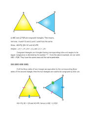 SOLUTION: Triangle congruence theorems - Studypool