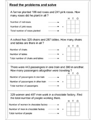 Word problem addition math worksheets