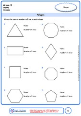 Grade 5 Geometry Worksheets: Polygon|www.grade1to6