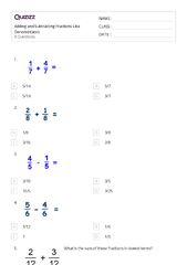 50+ Adding and Subtracting Fractions worksheets for 6th Grade on ...