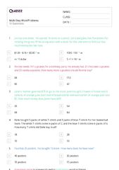 50+ Multi-Step Word Problems worksheets for 6th Year on Quizizz ...