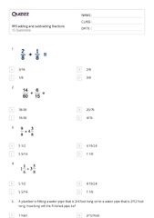 50+ Adding and Subtracting Fractions worksheets for 8th Grade on ...