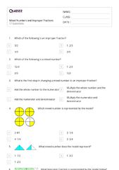 50+ Mixed Numbers and Improper Fractions worksheets for 5th Year ...