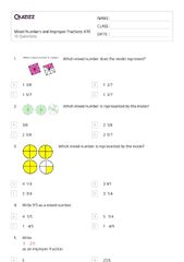 50+ Mixed Numbers and Improper Fractions worksheets for 7th Class ...