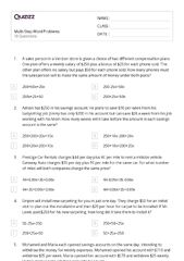 50+ Multi-Step Word Problems worksheets for 7th Grade on Quizizz ...