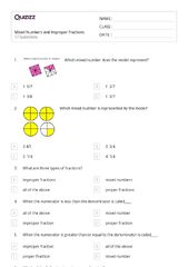 50+ Mixed Numbers and Improper Fractions worksheets for 3rd Class ...