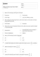 50+ Mixed Numbers and Improper Fractions worksheets for 8th Class ...