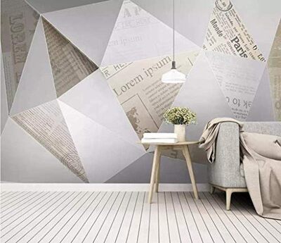 ZZXIAO Geometric Retro Newspaper 3D Photo istic ...