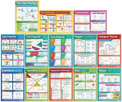 Daydream Education Geometry and Measures Math s Set of 13 EXTRA LARGE 33" x 23.5 (Geometry and Measures s - Daydream Education)