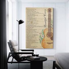 Vintage Beautiful Crazy Lyrics Guitar Coffee Vintage Room ...