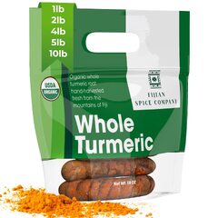 HABP GLOBAL Fresh Organic Turmeric Root Whole Raw Root by Fijian Spice Company (Usda Organic Turmeric Whole Raw Root)