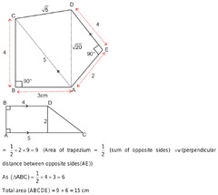 In polygon ABCDE, angle B and angle E are right angle and AC ...