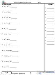 Adding and Subtracting Decimals