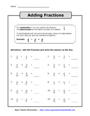 16 Bests of Add Fractions Worksheet - Adding Fractions Worksheets