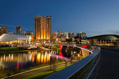 Adelaide City Center Nighttime View ...