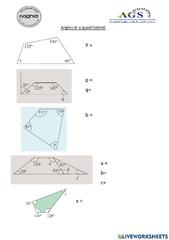 Angles in a quadrilateral worksheet | Live Worksheets - Worksheets ...