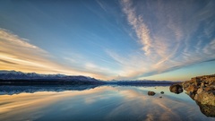 Beautiful nature landscape, mountains, lake, water ...