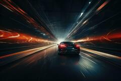 Car on the road with motion blur background. Concept of speed ...