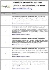 Cengage Maths Solutions Class 11 Coordinate Geometry Ellipse