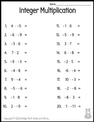 Integers - Multiplying with Integer Chips - Digital and able ...