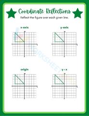 Coordinate Reflections Math Worksheet Worksheet