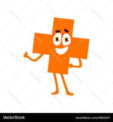 Cross funny math shape character geometric figure Vector