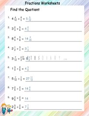 Dividing mixed number by fractions worksheets - Math Worksheets