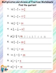 Dividing whole number by fractions worksheets - Math Worksheets ...