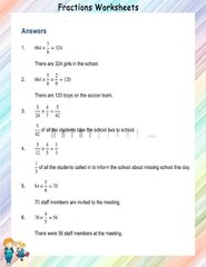 Multiplication of fractions in word problems - Math Worksheets