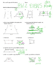 SOLUTION: Kites and trapezoids worksheetkey - Studypool - Worksheets