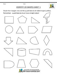 Identify 2D Shapes (Geomatric Grade 1)