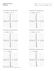 Free graphing sine and cosine practice worksheet,