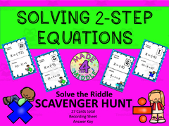 Math Scavenger Hunt: Solving 2-Step Equations by Teach Simple