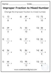 50+ Mixed Numbers and Improper Fractions worksheets on Quizizz ...