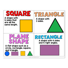 Math Vocabulary Cards - Geometry - square, triangle, plane shape ...