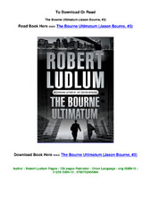 PDF The Bourne Ultimatum Jason Bourne 3 By Robert Ludlum ...