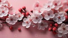 Pink Plum Peach Cherry Blossom Background Illustration ...