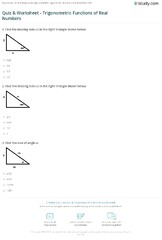 Quiz & Worksheet - Trigonometric Functions of Real Numbers | Study