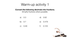 R9a – Converting between fractions, decimals and percentages ...