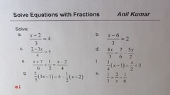 Strategies to Solve Multi Step Linear Equations with Fractions ...