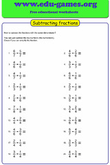 grade 5 fractions worksheet subtracting unlike fractions k5 learning