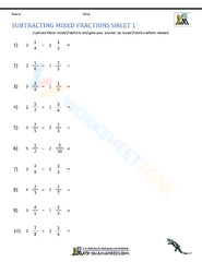 Adding subtracting mixed fractions worksheet - Adding Subtracting ...