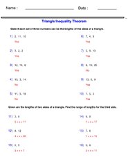 Triangle Inequality Theorem - Triangle Worksheets | Made By Teachers