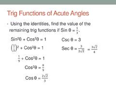 PPT - Trig Functions of acute angles PowerPoint Presentation,