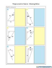 Finding Trigonometric Ratios Sine Cosine Tangent Practice ...