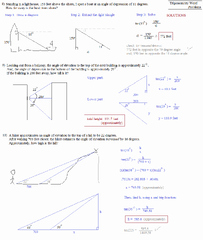 50 Trigonometry Word Problems Worksheet Answers